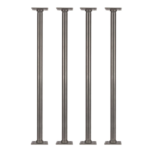 1 in. x 30 in. Square Flange Pipe Table Legs - 4 Pack - Sweatfully