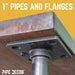 1 in. x 30 in. Square Flange Pipe Table Legs - 4 Pack - Sweatfully