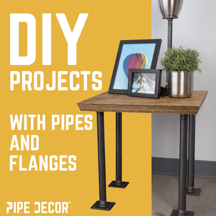 1 in. x 30 in. Square Flange Pipe Table Legs - 4 Pack - Sweatfully