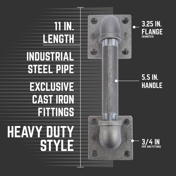 3/4 in. Square Barn Door Handle - 11 in. L - Sweatfully
