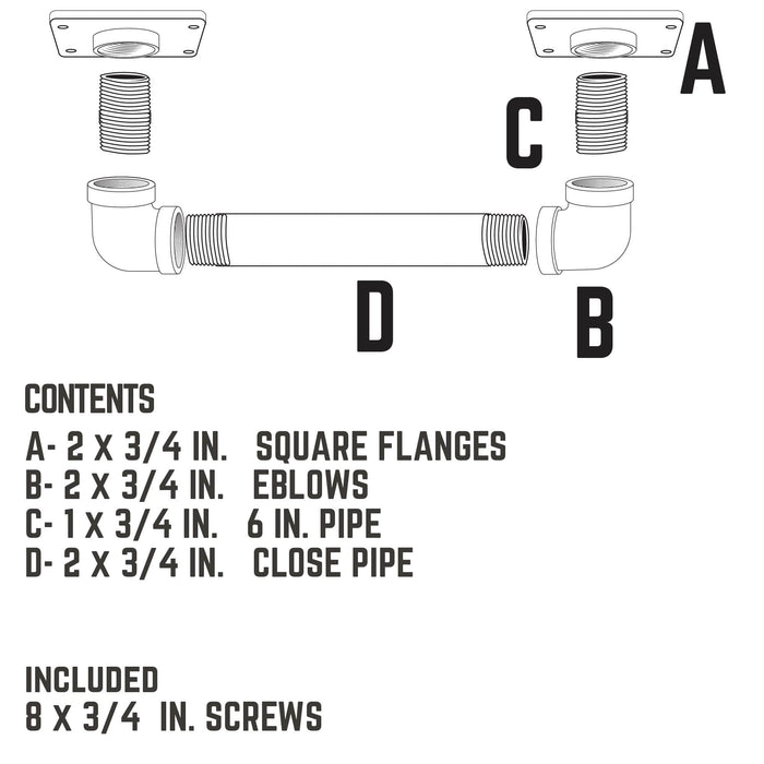 3/4 in. Square Barn Door Handle - 11 in. L - Sweatfully