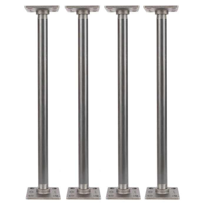 3/4 in. x 18 in. Square Flange Pipe Table Legs - 4 Pack - Sweatfully