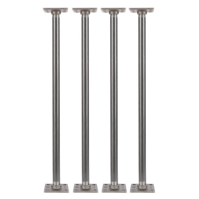 3/4 in. x 24 in. Square Flange Pipe Table Legs - 4 Pack - Sweatfully
