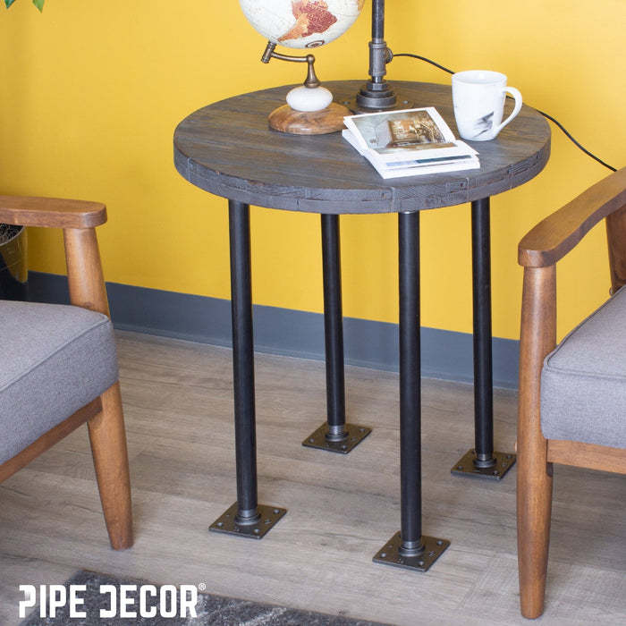 3/4 in. x 24 in. Square Flange Pipe Table Legs - 4 Pack - Sweatfully