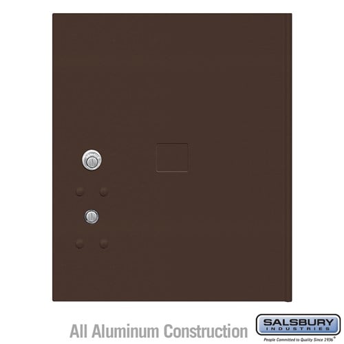 Replacement Parcel Locker Door and Tenant Lock - for Standard 4.5 High (PL4.5) 4C Horizontal Parcel Locker - with (3) Keys - Bronze - Sweatfully