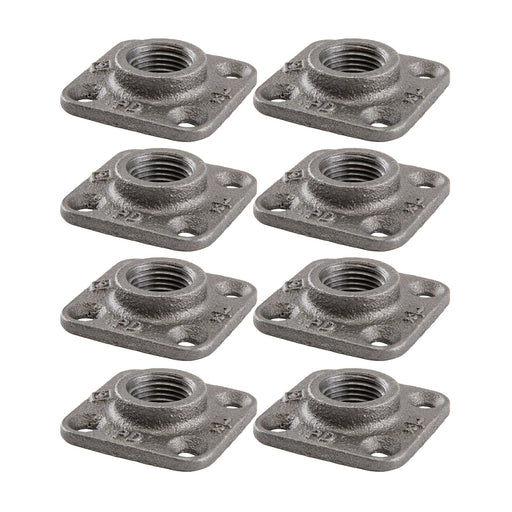 1/2 in. Black Micro Mini Square Flange (8-Pack) - Sweatfully