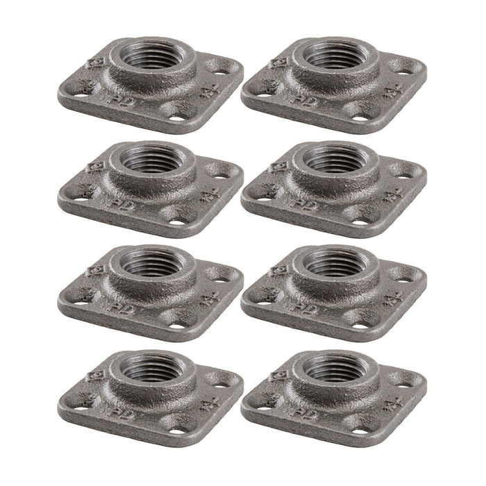 1/2 in. Black Micro Mini Square Flange (8-Pack) - Sweatfully
