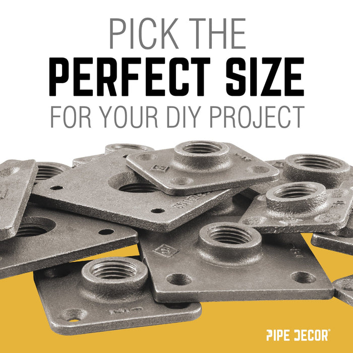 1/2 in. Black Micro Mini Square Flange (8-Pack) - Sweatfully