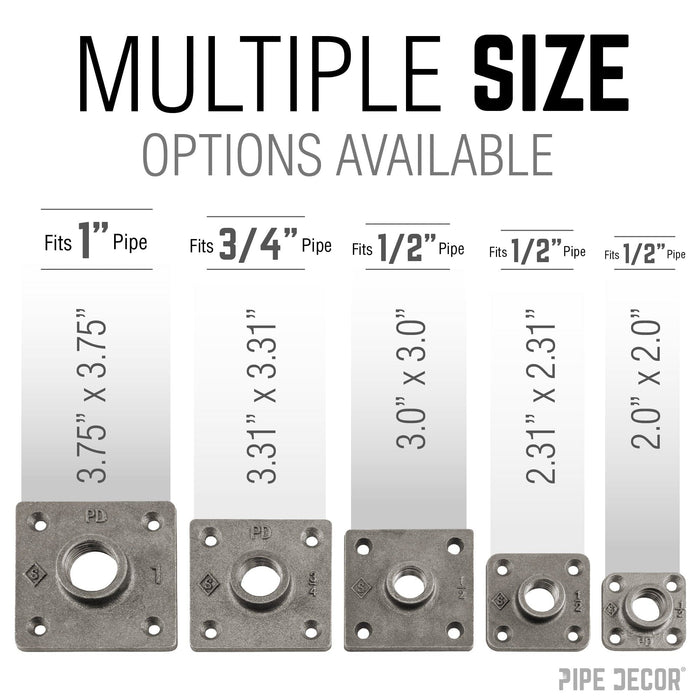 1/2 in. Black Micro Mini Square Flange (8-Pack) - Sweatfully