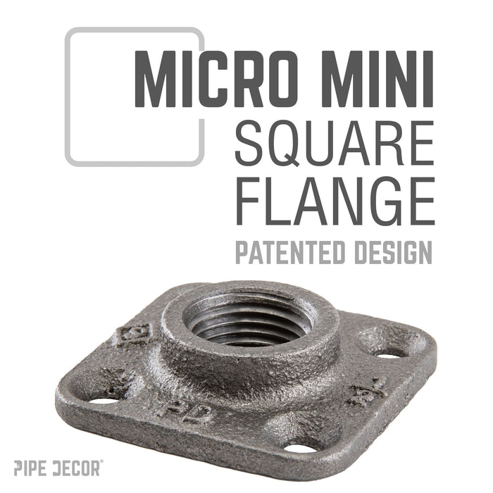 1/2 in. Black Micro Mini Square Flange - Sweatfully