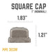 1 in. Black Square Cap - Sweatfully