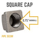 3/4 in. Black Square Cap - Sweatfully