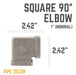 1 in. Black Square 90 Degree Elbow - Sweatfully