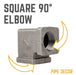 1 in. Black Square 90 Degree Elbow - Sweatfully