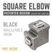 1 in. Black Square 90 Degree Elbow - Sweatfully
