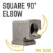 1/2 in. Black Square 90 Degree Elbow - Sweatfully
