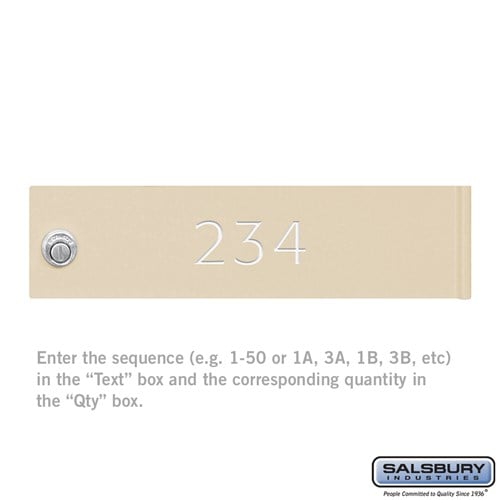 Salsbury Custom Door Engraving - Regular - for Sandstone 4C Horizontal Mailbox and Parcel Locker Door - Sweatfully