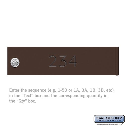 Salsbury Custom Door Engraving - Black Filled - for Bronze 4C Horizontal Mailbox and Parcel Locker Door - Sweatfully