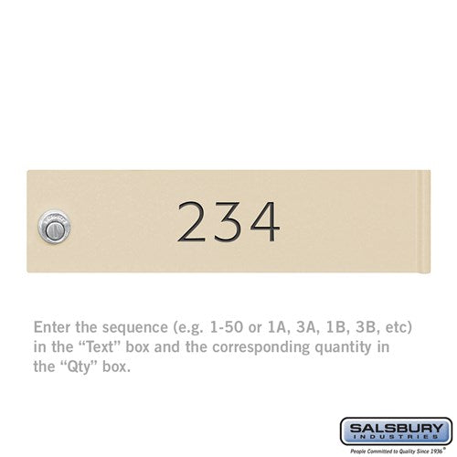 Salsbury Custom Door Engraving - Black Filled - for Sandstone 4C Horizontal Mailbox and Parcel Locker - Sweatfully