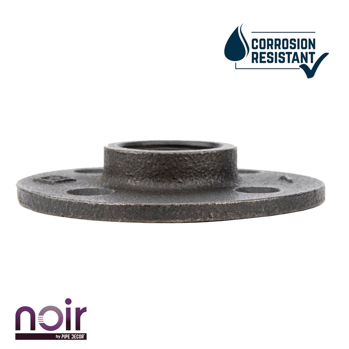 1 in. Prefinished Matte Black Floor Flange - Sweatfully