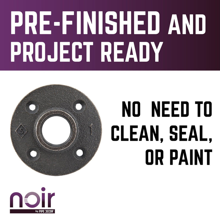 1 in. Prefinished Matte Black Floor Flange - Sweatfully