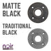 1 in. Prefinished Matte Black Floor Flange - Sweatfully