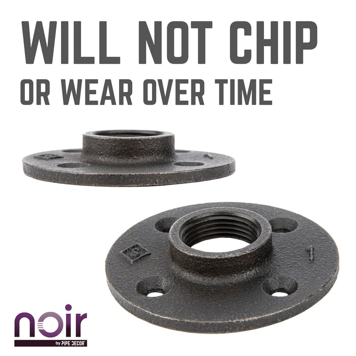 1 in. Prefinished Matte Black Floor Flange - Sweatfully