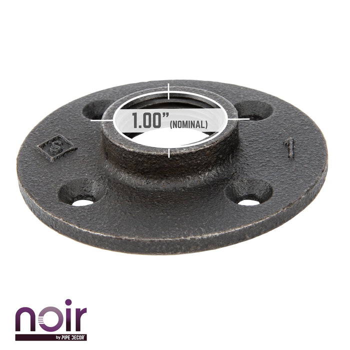 1 in. Prefinished Matte Black Floor Flange - Sweatfully