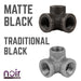 1/2 in.  Prefinished Matte Black Side Outlet Elbow - Sweatfully