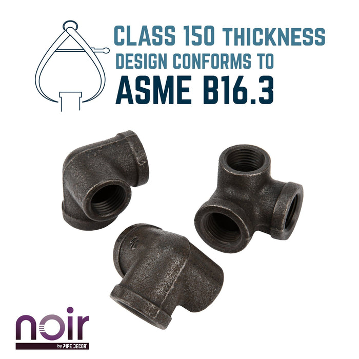 1/2 in.  Prefinished Matte Black Side Outlet Elbow - Sweatfully