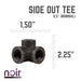1/2 in.  Prefinished Matte Black Side Outlet Tee - Sweatfully