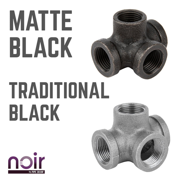 1/2 in.  Prefinished Matte Black Side Outlet Tee - Sweatfully