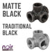 1/2 in.  Prefinished Matte Black Side Outlet Tee - Sweatfully