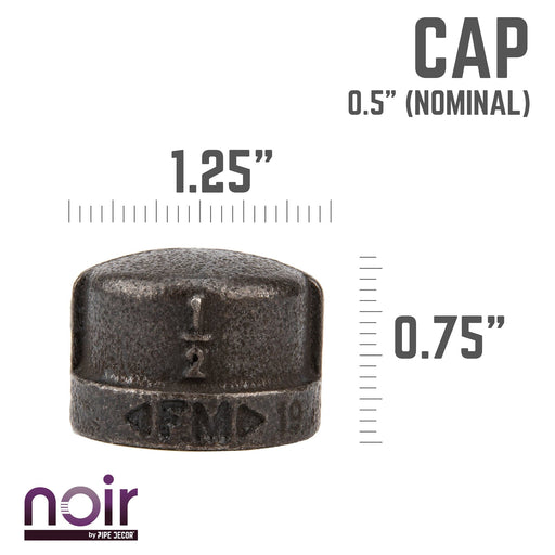 1/2 in. Prefinished Matte Black Cap - Sweatfully