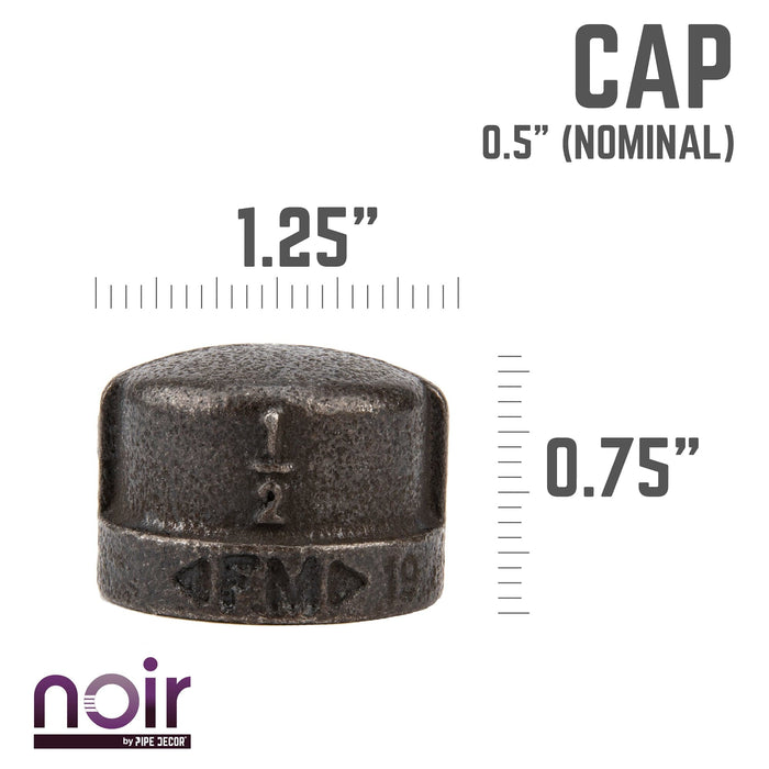1/2 in. Prefinished Matte Black Cap - Sweatfully