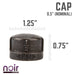 1/2 in. Prefinished Matte Black Cap - Sweatfully