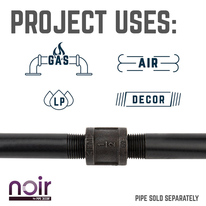 1/2 in. Prefinished Matte Black Coupling - Sweatfully