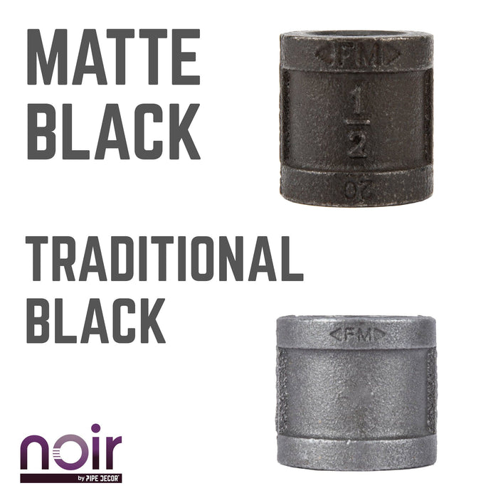 1/2 in. Prefinished Matte Black Coupling - Sweatfully