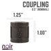 1/2 in. Prefinished Matte Black Coupling - Sweatfully