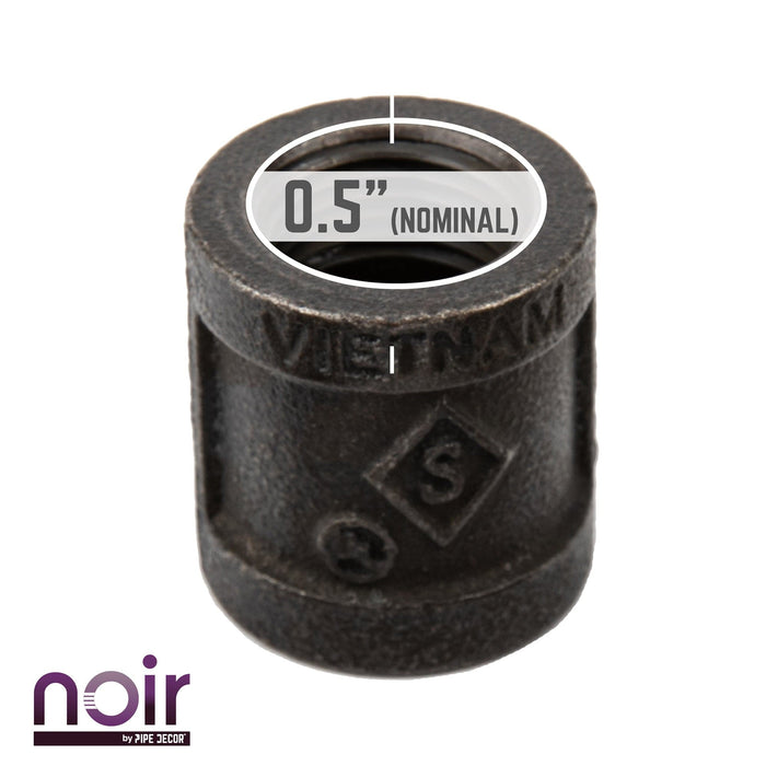 1/2 in. Prefinished Matte Black Coupling - Sweatfully