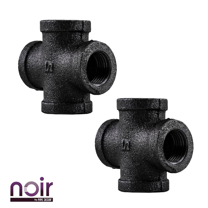 1/2 in. Prefinished Matte Black Cross - Sweatfully