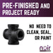 1/2 in. Prefinished Matte Black Cross - Sweatfully
