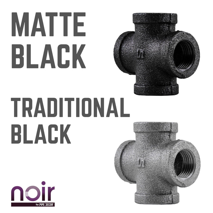 1/2 in. Prefinished Matte Black Cross - Sweatfully