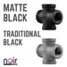 1/2 in. Prefinished Matte Black Cross - Sweatfully