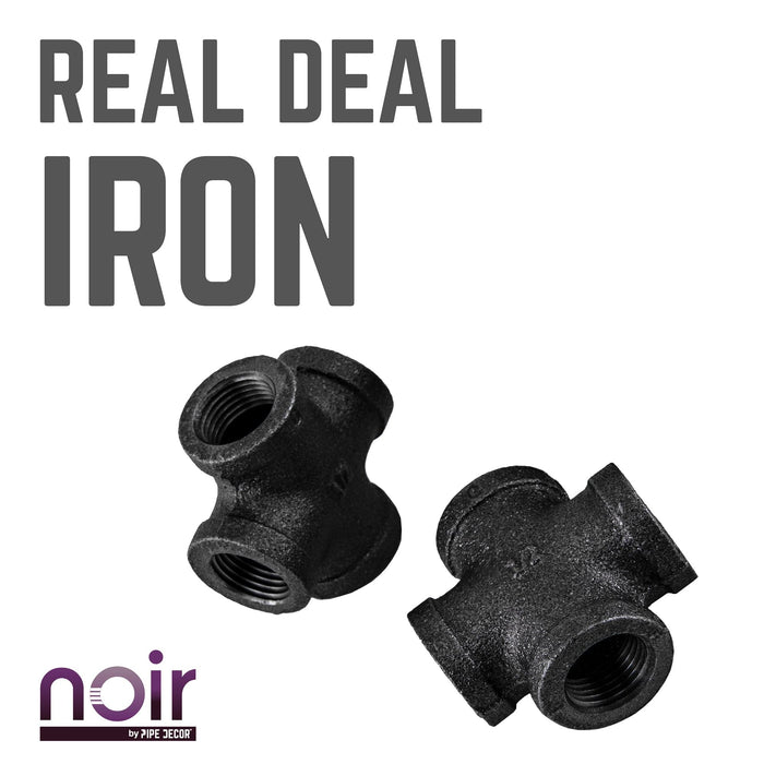1/2 in. Prefinished Matte Black Cross - Sweatfully