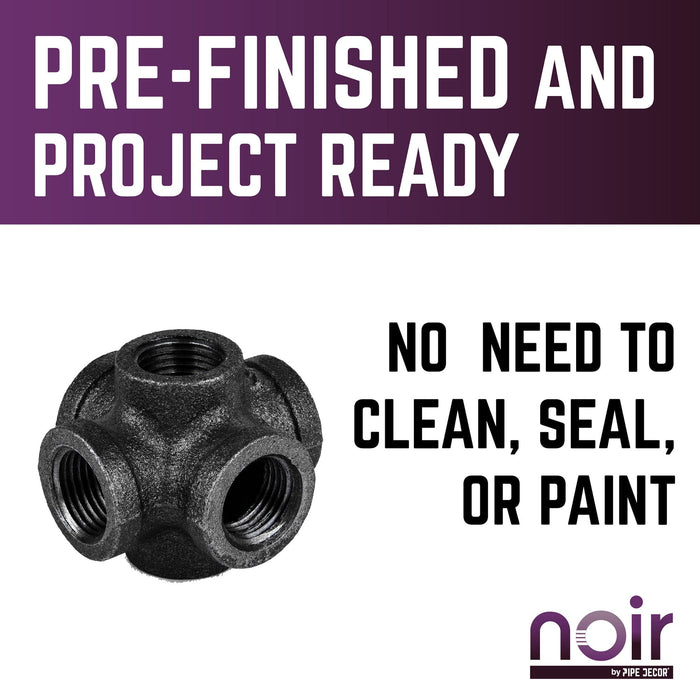 1/2 in. Prefinished Matte Black 6-Way Fitting - Sweatfully