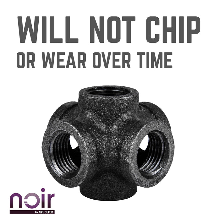 1/2 in. Prefinished Matte Black 6-Way Fitting - Sweatfully