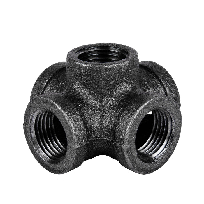 1/2 in. Prefinished Matte Black 5-Way Fitting - Sweatfully