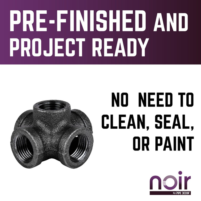 1/2 in. Prefinished Matte Black 5-Way Fitting - Sweatfully