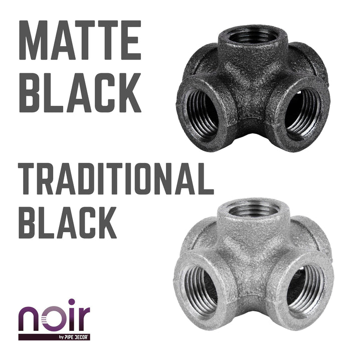 1/2 in. Prefinished Matte Black 5-Way Fitting - Sweatfully